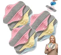 Reusable Leak-Proof Washable Incontinence Pads for Women - Ultra Thin Absorbent Cloth Pads, Waterproof Backing, Breathable Soft Fabric, Secure Fit for Light Bladder Leaks, Postpartum (9 Pcs)