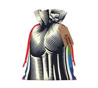 Reusable Lgbt-Gay-Pride-Power Burlap Drawstring Xmas Present Bags, Rustic Gift Wrap Bags For Holiday Party And Xmas Presents