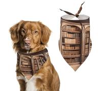 Reusable Library Bookcase Triangle Pet Scarf, Dog Bandana, Polyester Fabric, Pet Bandana for Small Medium Large Dog Cat and Other Pets 27.6 * 11.8 Inches