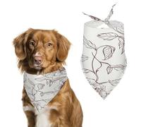 Reusable Line Floral Rose Flowers Design2 Triangle Pet Scarf, Dog Bandana, Polyester Fabric, Pet Bandana for Small Medium Large Dog Cat and Other Pets 27.6 * 11.8 Inches