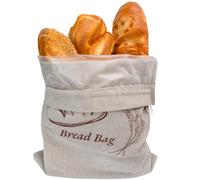 Reusable Linen Bread Bags for Homemade Bread Sourdough With TPU Lining,Unbleached Plastic Lined Breads Bag to Keep Fresh,1 Pcs 31 x 41 Cm, Cloth Saver Bag For Storage Linen with Drawstring Closure A1