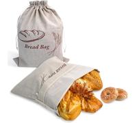 Reusable Linen Bread Bags for Homemade Bread Sourdough With TPU Lining,Unbleached Plastic Lined Breads Bag to Keep Fresh,1 Pcs 33 x 45 Cm, Cloth Saver Bag For Storage Linen with Drawstring Closure
