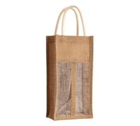 Reusable Linen Wine Bottle Bag - Clear Window Protector