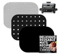 Reusable Liner Accessories for Ninja Woodfire Outdoor Grill (Crisper Basket Only) OG701 OG751, Non-Stick Grill Mats for Wood Fire Electric Air Fryer Smoker 7-in-1 BBQ, Dishwasher Safe by INFRAOVENS