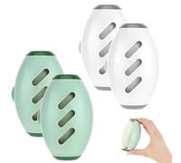 Reusable Lint Roller, 4Pcs Washable Pet Hair Remover, Clothes Portable Mini Dog Cat Pet Hair Remover Sticky Cleaner for Clothes Travel Home (Green and White)