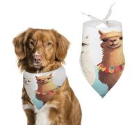 Reusable Llama Alpaca Triangle Pet Scarf, Dog Bandana, Polyester Fabric, Pet Bandana for Small Medium Large Dog Cat and Other Pets 27.6 * 11.8 Inches