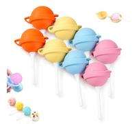 Reusable Lollipop Ice Cream Mold, Silicone Lollipop Ice Cream Maker, Portable Cute Homemade Molds, for Juice, Yogurt & Frozen Treats, Fun Dessert Mold(8PCS)