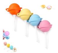 Reusable Lollipop Ice Cream Mold, Silicone Lollipop Ice Cream Maker, Portable Cute Homemade Molds, for Juice, Yogurt & Frozen Treats, Fun Dessert Mold(4PCS)