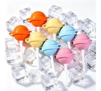 Reusable Lollipop-Shaped Ice Mold,DIY Creative Ice Pops for Summer,Lollipop Ice Cube Tray,Silicone Popsicle Maker for Juice, Yogurt Frozen Treats, Fun Dessert Mold(8PCS)