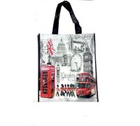 Reusable London icon Big Ben, London Bus, BT Tower, Queens Guards Tote Shopping Bag
