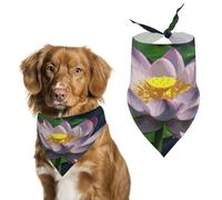 Reusable Lotus2 Triangle Pet Scarf, Dog Bandana, Polyester Fabric, Pet Bandana for Small Medium Large Dog Cat and Other Pets 27.6 * 11.8 Inches