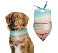 Reusable Love Beach Triangle Pet Scarf, Dog Bandana, Polyester Fabric, Pet Bandana for Small Medium Large Dog Cat and Other Pets 27.6 * 11.8 Inches