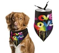 Reusable Love is Love Triangle Pet Scarf, Dog Bandana, Polyester Fabric, Pet Bandana for Small Medium Large Dog Cat and Other Pets 27.6 * 11.8 Inches