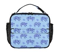 Reusable Lunch Bag Water Resistant Boys Lunch Box Adjustable Shoulder Strap Reusable Tote Bag for School and Travel Soft Purple Leopard Fur Print