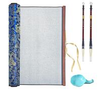 Reusable Magic Canvas with Water, Calligraphy Cloth Scroll with 2 Brushes & Dish, Ten Thousand Times Writing, No Ink No Paper Mess-Free Chinese Calligraphy & Painting for Beginners Students Practicing