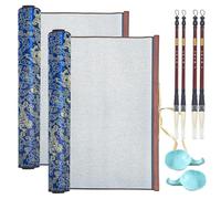 Reusable Magic Canvas with Water for Chinese Calligraphy Cloth Scroll with 4 Brushes & 2 Dish, Ten Thousand Times Writing, No Ink No Paper Calligraphy Painting for Beginners Student Practicing (8)