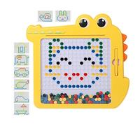 Reusable Magnet Pad, Crocodile Doodle Board, 14.17x13.39 Inches Drawing Pad with Dot Beads, Erasable Writing Board, Interactive Art with Easy Use, Activity Supplies for Kids
