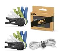 Reusable Magnetic Cable Ties, Strong Magnet Silicone Cord Organiser & Cable Tidy Clips for Desk Wire Bundling, USB Cables, Earphones, 8-Pack (Black/White/Green/Blue)
