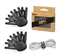 Reusable Magnetic Cable Ties, Strong Magnet Silicone Cord Organiser & Cable Tidy Clips for Home Office Wire Bundling, USB Charging Cords, Earphones, 8-Pack (Black)