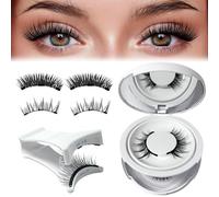 Reusable Magnetic Eyelashes Kit with Applicator, 2Pairs Natural Look False Lashes, No Glue Needed, Waterproof & Easy to Apply/Remove(Style B+Style C)