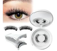 Reusable Magnetic Eyelashes Kit with Applicator, Natural Look False Lashes, No Glue Needed, Waterproof & Easy to Apply/Remove(Style B)