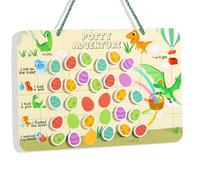 Reusable Magnetic Potty Training Chart, Made of EVA Foam - Includes Hanging Rope and Strong Double Sided Glue Dot, Durable and Engaging Toddler Potty Training Reward Board (Dinosaur)