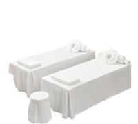 Reusable Massage Sheet 1Pcs Solid Bedskirt for Beauty Salon Anti-Slip Massage Spa Table Bedcover Bedspread Skin-Friendly Bed Cover with Hole(White,185x70CM)