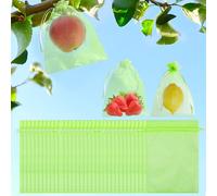Reusable Mesh Fruit Protection Bags with Drawstring 15x20cm Garden Netting Organza Cover for Apple Trees Strawberries Vegetables Insect Barrier 50 Pcs Green