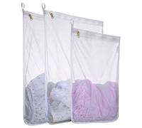 Reusable Mesh Laundry Bags, Delicates Garment Washing Bags for Travel/College, Durable Zipper Closure (2 Large 1 Medium)