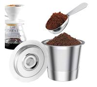 Reusable Metal Coffee Filters,Stainless Steel Filter Supplies | Household Coffee Filter with 30ml Measuring Spoon,For Coffee Drinkers Women Men Small Business Kitchen Restaurant
