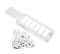 Reusable Metal Number Stencil with 6 Slots for Painting | Hollow-out Iron Template, Silver Finish, Moveable Digits, for Mailboxes and Walls, DIY Indoor Crafts