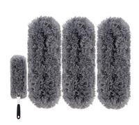 Reusable Microfiber Duster Refills Compatible with OXO & MR.SIGA Duster - Washable Duster for Household Cleaning Dusting Furniture Blind Ceiling Fan - 3Pack Grey(Handle NOT Included