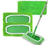 Reusable Microfiber Mop Pads Compatible with Swiffer Sweeper Mop, 3 Pack Wet and Dry Sweeping Cloths Mop Head, Washable Sweeping Mopping Pad Refill for Mopping Floors (Mop is Not Included)