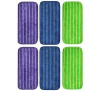 Reusable Microfiber Mop Pads for Swiffer Sweeper, 12-Inch Washable Floor Cleaning Heads, Thick Absorbent Cloths for Hardwood Tile Vinyl, 3-Pack(6 PACK)
