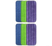 Reusable Microfiber Mop Pads for Swiffer Wetjet Hardwood Tile Floor Mop - Washable Machine Washable up 100 for Times 11.8 X 5.5 Inches 6-Pack (Purple/Green/Blue)(6 Pack)