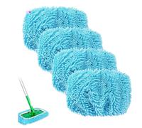 Reusable Mop Pads, 4-Pack Washable Quick Dry Cleaning Sweeping Cloths Refills, for Swiffer Sweeper, for Wet and Dry Sweeping Mop Head Replacement for Household Cleaning (Blue)