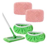 Reusable Mop Pads for Swiffer Sweeper Mop, 4 Pack Microfiber and Chenille Wet Mopping Cloths & Dry Sweeping Cloths Wet Pads Refill Compatible with Swiffer Sweeper for Surface/Hardwood Floor Cleaning