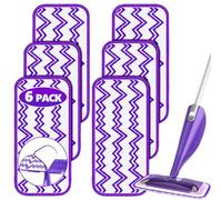 Reusable Mop Pads Refills for Flash Powermop - Microfiber Mop Replacement Pads for Swiffer Wet Jet Spray Mop, Dry Wet Pads Refills for Swiffer Mop, Washable Spray Mop Heads for Floor Cleaning, 6 Pack