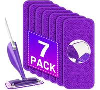 Reusable Mop Refills for Flash Powermop - Papclean Microfibre Mop Pads Heads Wet Floor Cleaner Wipes Dry Cloths Replacement for Cleaning Home Kitchen All Floor Types - 7 PCS