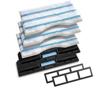 Reusable mop Replacement Pads Compatible with Shark Vacmop VM200UK, Washable mop Refills for Hard Floor Cleaning (2 Dirt Chamber + 2 Replacement Filters + 3 Blue Pads)