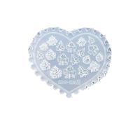 Reusable Nail Art Stencils Silicone Mould with Nature-Inspired Mushroom Maple Leaves Heart Patterns Travel Nail Art Creation Tool