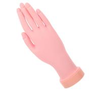 Reusable Nail Practice Hand Fake Hand for Nail Art Learning | Pink Rubber Right Hand, Bendable Fingers and Stable Support, Easy Cleaning, Realistic Feel