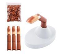 Reusable Nails Art Training Hand Model with Interchangeable Tips and AntiSlip Holder for Salon Practice Nail Art Practice for Students