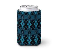 Reusable Neoprene Blue Diamond Pattern Iced Coffee Sleeve Insulated Cup Holder for 16-20oz Tumblers Soft Protective Thermal Sleeve for Hot Cold Drinks Washable Cup Protector for Travel Office Commute