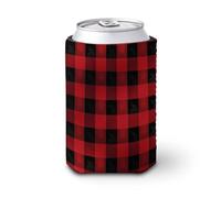 Reusable Neoprene Buffalo Plaid Iced Coffee Sleeve Insulated Cup Holder for 16-20oz Drinks Stretchable Beverage Insulator for Hot & Cold Cups Sweat-Proof & Washable Cup Cover