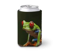 Reusable Neoprene Red Eyes Tree Frogs Iced Coffee Sleeve Insulated Cup Holder for 16-20oz Drinks Stretchable Beverage Insulator for Hot & Cold Cups Sweat-Proof & Washable Cup Cover