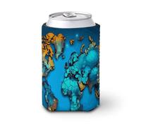 Reusable Neoprene World Map Iced Coffee Sleeve Insulated Cup Holder for 16-20oz Tumblers Soft Protective Thermal Sleeve for Hot Cold Drinks Washable Cup Protector for Travel Office Commute