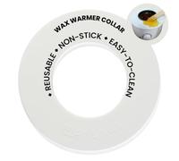 Reusable Non-Stick Silicone Wax Collars for Wax Pot - Fits All 14-16 oz Wax Cans & Warmers - Wax Warmer Collars for Easy, Mess-Free Cleaning (White, 1pc)