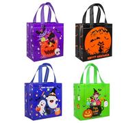 Reusable Non-Woven Bags - Tote Bags with Handles, Perfect for Halloween Party Decoration (4pcs, 22 x 23 x 11cm)