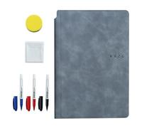 Reusable Notebook, Reusable Notepad - Wipeable Notebook | Portable Erase Whiteboard, Reusable Whiteboard A5 Erasable with 3 Coloured Markers for Meetings in C